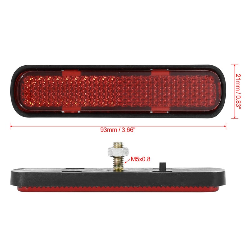 F FIERCE CYCLE Pair M5 or M6 Red Oval Universal Screw Mount Reflective Warning Reflector for Motorcycle Bike - Image 3